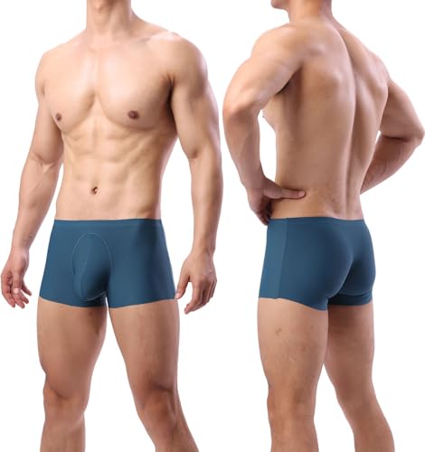 Men's 6-Pack Trunks Underwear Seamless Mesh Breathable Lightweight Short Boxer Briefs4
