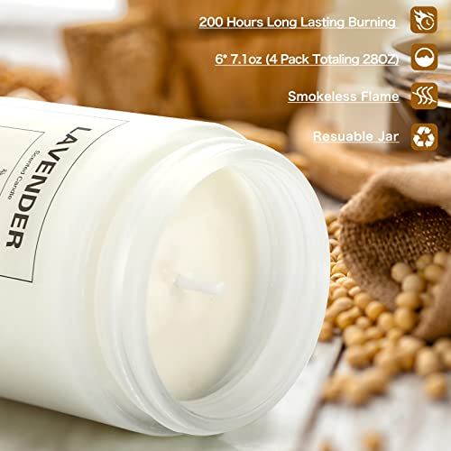 6 Pack Candles For Home Scented, Lavender Candle, 42.6 Oz 300 Hour Long Lasting Natural Soy Wax Candles, Aromatherapy Jar Candle For Relaxing- Scented Candles Gift Set For Women, Birthday Gifts #TOP4