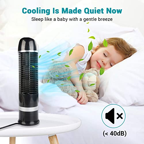 Dr.prepare Oscillating Tower Fan, Desk Table Fan With 3 Speeds, Quiet Cooling, 60° Oscillation, 16 Inch Personal Small Bladeless Fan Cooling Fan For Bedroom Home Office Desktop #TOP4