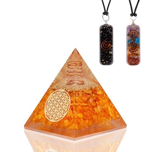Agate Treasure Citrine Orgonite Pyramid...
