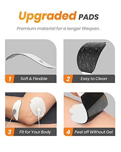 20-Pack Tens Unit Replacement Pads, Long-Lasting Snap Electrodes For 50 Times Of Use Per Pad, Avcoo Latex-Free Tens Pads Set Compatible With Tens Ems Devices Using 3.5Mm Button Lead Wires #TOP4