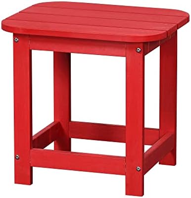 VOBELTA Adirondack Table, Premium Poly Lumber, Weatherproof, Outdoor Patio Garden Classic Adirondack Side Table (Red)