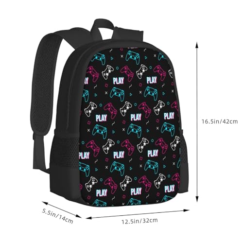 Video Game Controller Backpack Large Capacity Backpacks Leisure Travel Daypack 12.5X5.5X16.5 inch2