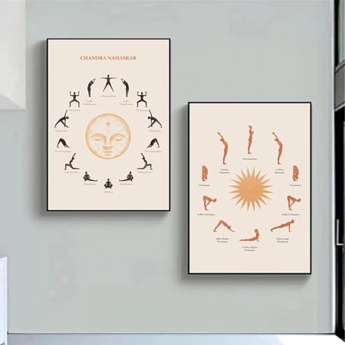 Toile art mural yoga pour décoration salon moderne et coin méditation affiche scandinave 80x120cm