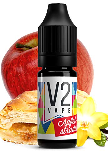 V2 Vape Apfelstrudel / Apfelkuchen AROMA / KONZENTRAT hochdosiertes Premium Lebensmittel-Aroma zum selber mischen von E-Liquid / Liquid-Base für E-Zigarette und E-Shisha 10ml 0mg nikotinfrei