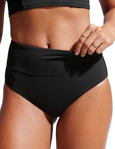 CRZ YOGA Womens High Waisted Bikini Bottom Full Coverage Tummy Control Bathing Suit Wide Waistband Swimsuit Swim Briefs4