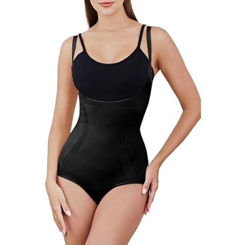 Channo Women's Seamless Bodysuit Shapewear on Clearance, Tummy Control Body Shaper Briefs & Thigh-Slimming Shorts - Negro - XL/XXL Black Cover