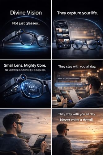 Image of Genius Smart AI Camera Glasses G2, 1200P HD Video Recording, 8MP IMX219 Sensor, Wi-Fi Bluetooth, Voice Translation, 16GB Memor