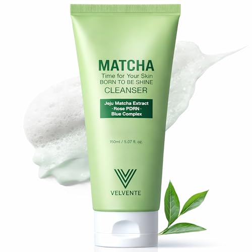 VELVENTE Matcha Rose PDRN Korean Face Wash, Low-pH Hydrating Calming Deep Pore Cleanser, Daily...