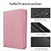 Premium Zip Card Binder, Fabmaker 9 Pocket Trading Card Binder, 360 Zipper Card Collection Album Folder, Side-Loading Card Holder for MTG, TCG, Sports Cards, Pink
