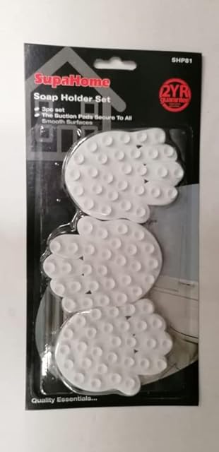 (Quantity: 1-Pack) Silicone Bathroom Soap Dish Holder Jewelry Soapbox Plate Tray Drain 3x Rack Set 3 Pack Rubber Grip Suction Pad Kitchen Shower Anti Slip