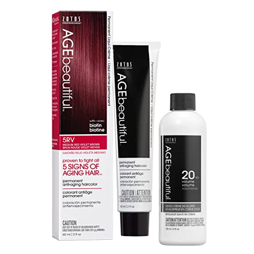 Image of AGE beautiful Permanent Hair Color Cream, 100% Gray Coverage Hair Dye with Biotin Anti-Aging Formula for Fuller, Thicker Hair, Professional Salon Quality