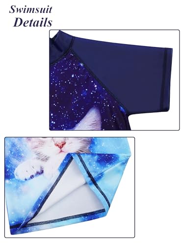 Image of Girls Two Piece Swimsuit Floral UPF 50+ Rash Guard Set Kids Beach Swimwear