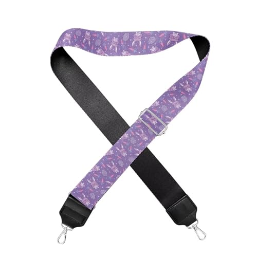 Image of Halloween Handbag Strap Canvas Purse Strap Colorful Bat Black Shoulder Strap Multicolor Bats Replacement Strap
