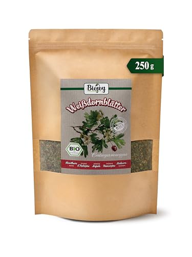 Biojoy Hojas y flores de Espino Orgánico (250 g), secas y cortadas, para Té e Infusión (Crataegus monogyna)