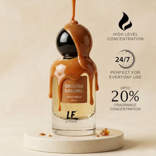 Image of La French Crushed Caramel Perfume for Men & Women 50ml | Patchouli, Woody Amber & Caramel Notes | Premium Long Lasting Fragrance