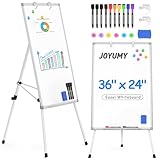 Magnetic Dry Erase Board with Stand 36x24in Whiteboard Easel with Height Adjustable Tripod, 3' x 2' Flipchart Easel Stand Presentation Board with Markers, Eraser & Magnets for School Office and Home