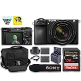 Sony a6700 Mirrorless Camera with 18-135mm f/3.5-5.6 Lens, 43 Wide Angle, 26MP APS-C Sensor | AI Autofocus + Extra Battery + 128GB Card + Camera Case