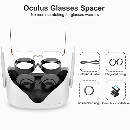 Superus Lens Protector Compatible With Oculus/Meta Quest 2, Glasses Spacer - Anti-Scratch Vr Accessories To Prevent Your Glasses From Scratching Vr Lenses (Black) #TOP2
