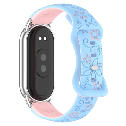 Miitech Xiaomi Smart Band 10 / 9 / 8 �o���h �V���J�Q���� �������� �_�炩�y�� �ʋC �j�����p �X�|�[�c �\�����[�v ���v�X�g���b�v Mi Band 10 / 9 / 8 �p �����x���g �݊����ۏ� (���C�g�u���[�{�s