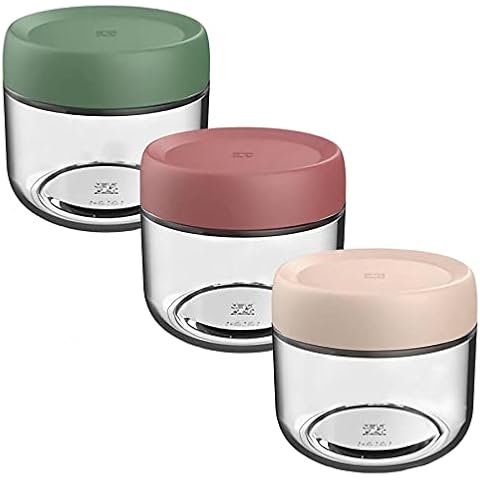 Eidoct 3-Pack Glass Jars for Food Storage Cover