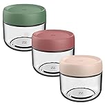 Eidoct 3-Pack 10oz Glass Jar with Screw Lid Leakproof Overnight Oats Container, Yogurt Jars, Yogurt Pot, Oatmeal Salad Jars, for Cereals Milk Fruit Condiment Dressing, 3 Colors (3-Pack 280ml)
