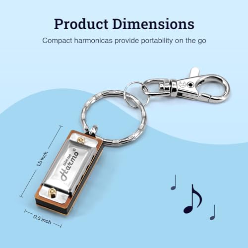 Harmo Mini-Mo Keychain Harmonica – 4 Hole 8 Tunes Type C Mini Harmonica Keychain, Stylish and Portable Mini Keychain, USA Designed Stainless Steel, Ideal Music Keychain Accessory - Les Beatles, Paul McCartney, John Lennon, RIngo Starr, George Harrison Harmo Mini-Mo Keychain Harmonica - 4 Hole 8 Tunes Type C Mini Harmonica Keychain, Stylish and Portable Mini Keychain, USA Designed Stainless Steel, Ideal Music Keychain Accessory – Image 3