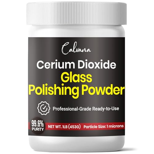 Calvana Cerium Oxide Glass Polishing Powder (1 lb) – Glass Scratch Remover for Car Windows, Restores Clarity and Removes Wiper Marks, Swirls, and Water Spots, 1 Micron