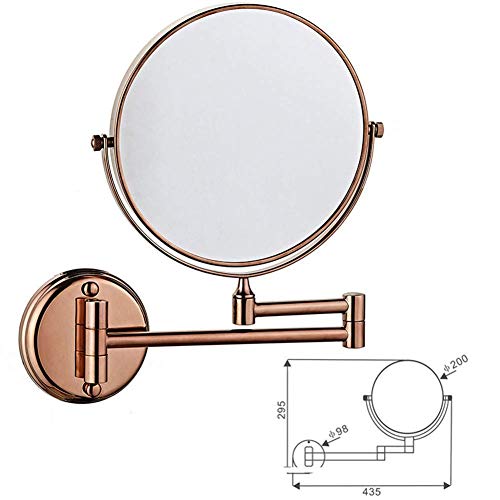 Miroir de maquillage mural pivotant double face 8 pouces extensible