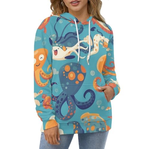 Sweat à capuche pieuvre unisexe taille S - 2