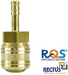 Rectus RQS 1x Compressed Air Quick Coupling (Type 26) with Hose Connection 6 mm, 8 mm, 9 mm, 10 mm, 13 mm to choose from / Connectors / Closed Outer Housing / Hardened / Brass / Compressed Air / Compressors / Vulcanisation / Workshop / DIY / Tools / Workshop / Tool / Made in Germany / for Pneumatic Devices / Highest Quality / Hose Nozzle / Universal