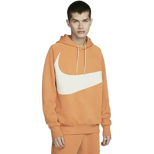 Nike Men's Hot Cr/Prl Wht Sportswear Swoosh Tech Fleece Pullover Hoodie - L