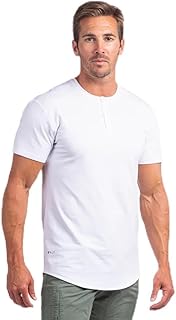 Drop-Cut Henley Shirts for Men, 3-Button Closure, Short Sleeve, Casual T-Shirt, Soft & Breathable, Wrinkle Resistant