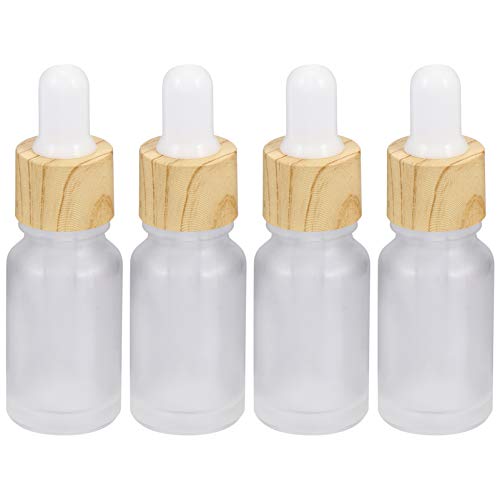 FRCOLOR 4Pcs Frascos Cuentagotas para Aceites Esenciales Frasco Gotero de Vidrio Esmerilado...