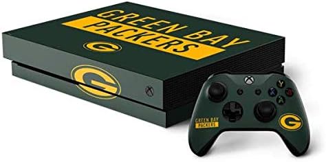 Skinit Decal Gaming Skin Compatible with Xbox One X Bundle - Officially Licensed NFL Green Bay Packers Green Performance Series Design