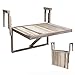 INTERBUILD Toronto Mesa de terraza Plegable para balcón Ajustable FSC Madera de Acacia Color Blanco orgánico 70 x 60 CM