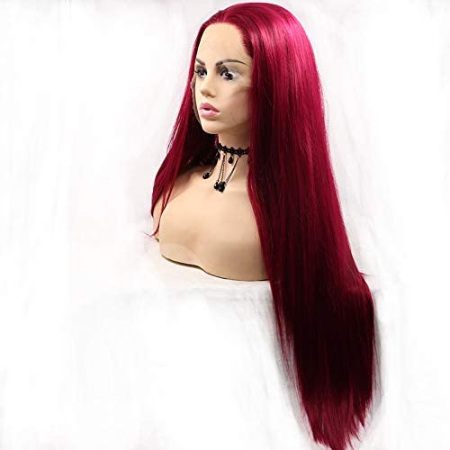 Amazon.com : Sylvia Burgundy Long 22inch Wine Red Lace Front  display picture 1