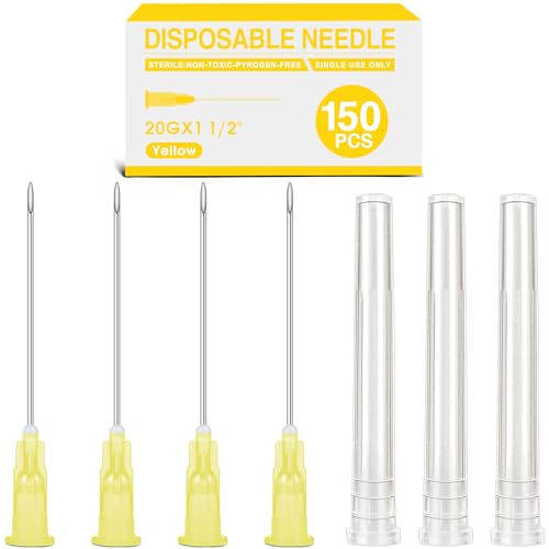 Image of TENKAIWICK 20Ga 1.5 Inch Luer Lock for Scientific Lab Measuring,150 Pack, Individually Wrapped