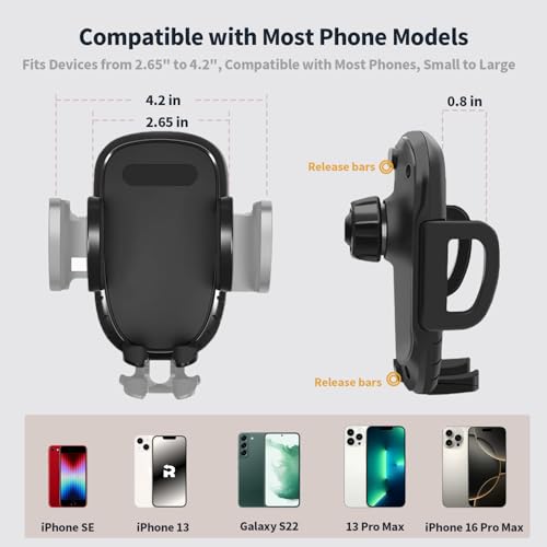 Image of Linskip Dashboard Universal Phone Mount & Smart Phone Holder for 2021-2026 Ford Bronco Raptor & Bronco Accessories 2 /4 Door, Rotates Vertical and Horizontal, One-Hand Operation, Interior Accessories