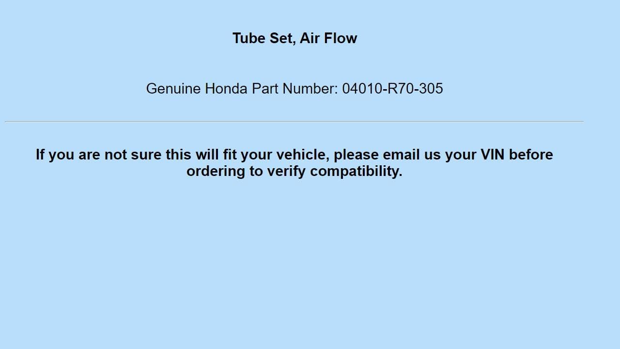 Genuine OEM for HONDA 2008-2009 Accord Air Flow Tube Set 04010-R70-305 04010R70305