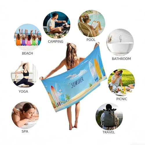 Serviette microfibre plage absorbante et compacte grand format XXL - 6