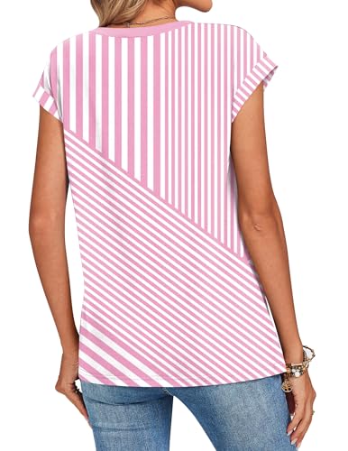 Image of Zeagoo Womens Tops Summer Casual Cap Sleeve Tshirts Shirts Business Dressy Spring Fashion Outfits Trendy Clothes