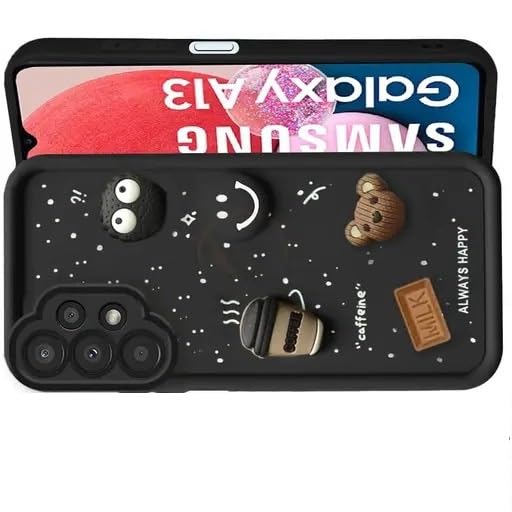Image of Compatible for Samsung Galaxy A13 Cute Fun 3D Ball Cartoon Coffee Liquid Silicone Soft Case Phone Case Back Cover for Samsung Galaxy A13 (Black)