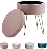 schminktisch stuhl rosa Der Hocker kann nicht nur als Möbel verwendet werden, sondern auch als Aufbewahrungsbox für Brieftaschen, Fernbedienungen, Bücher und Ladegeräte.