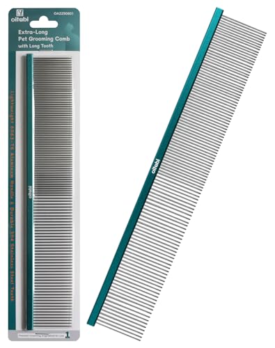 9.65" Professional Pet Grooming Comb Dual-Density Tooth for Remov...