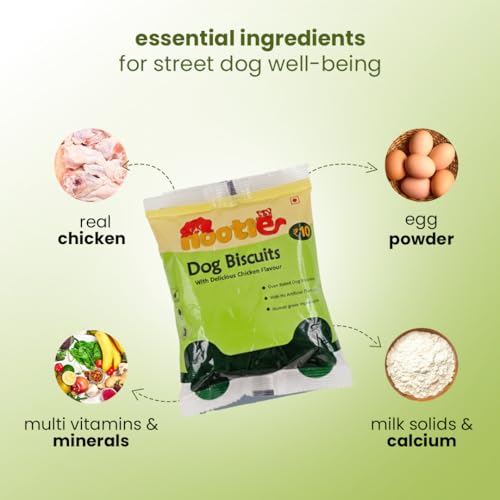 Image of Nootie Chicken Biscuits for Stray Dogs - 40g | High-Protein Crunchy Treat (Pack of 150)