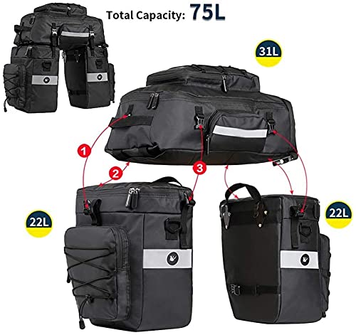 Bolsa trasera bicicleta SSDD negra para bastidor de larga distancia 3