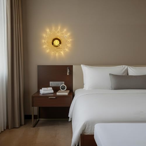 Image of Glowave Golden Acrylic Light Spiral Design Wall Lamp Lighting Sconce for Living Room Bedroom Bedside - Tricolour (White, Warm White, Natural White) 7044-W (B81)