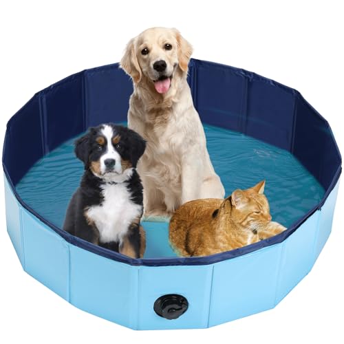 Dog-Whelping-Box-Foldable-Birthing-Pool-for-Dogs-Whelping-Pool-for-Puppies-Poartable-Plastic-Swimming-Pool-Bath-Tub-for-Dogs-Blue-Blue-315-Dia--79-H-80cm--20cm Dog Whelping Box Foldable Birthing Pool for Dogs Whelping Pool for Puppies Poartable Plastic Swimming Pool Bath Tub for Dogs Blue Blue 315 Dia–79 H 80cm–20cm