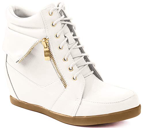 Lucky Top Girls Peter-30K Kids Fashion Leatherette Lace-Up High Top Wedge Sneaker Bootie4
